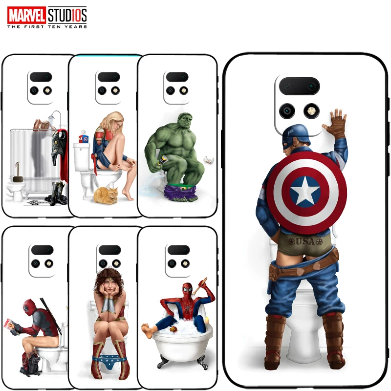 

Marvel Avengers Iron Man Captain America Spiderman Scarlet Witch Thor Hulk Phone Case For Xiaomi Redmi 10X 5G 4G 10X Pro 5G Case