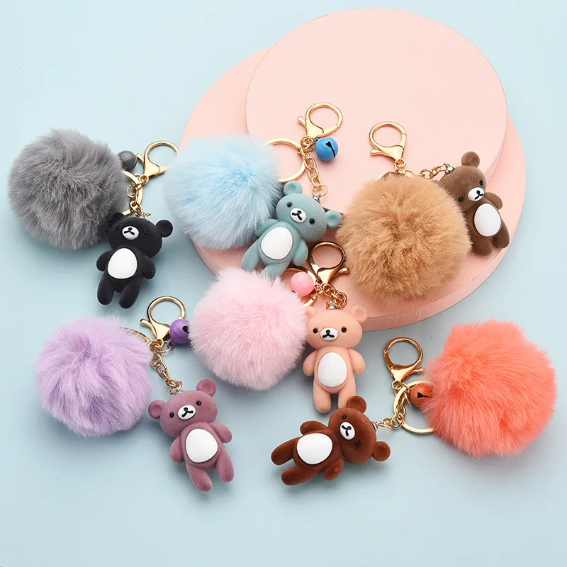 Luxury Ladies Keychain High Quality Leather Bear Tassel Plush Ball Pendant Fashion Bag Accessories Car Keyring Small Bracelet
Luxury Ladies Keychain High Quality Leather Bear Tassel Plush Ball Pendant Fashion Bag Accessories Car Keyring Small Bracelet
