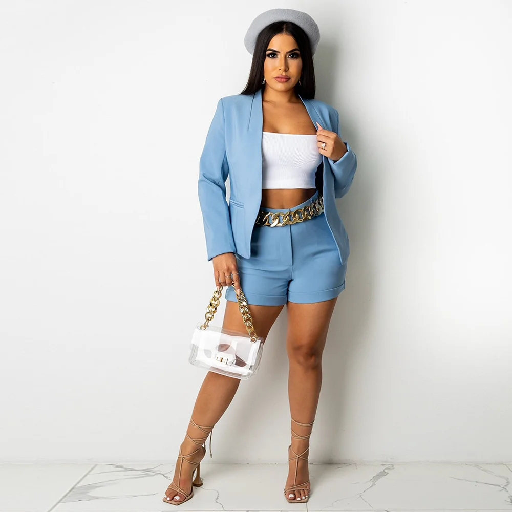 Office Lady Workwear Two Piece Short Sets Women Fashion Long Sleeve Notched Neck Blazer and High Waist Slim Shorts Chic Style
Office Lady Workwear Two Piece Short Sets Women Fashion Long Sleeve Notched Neck Blazer and High Waist Slim Shorts Chic Style