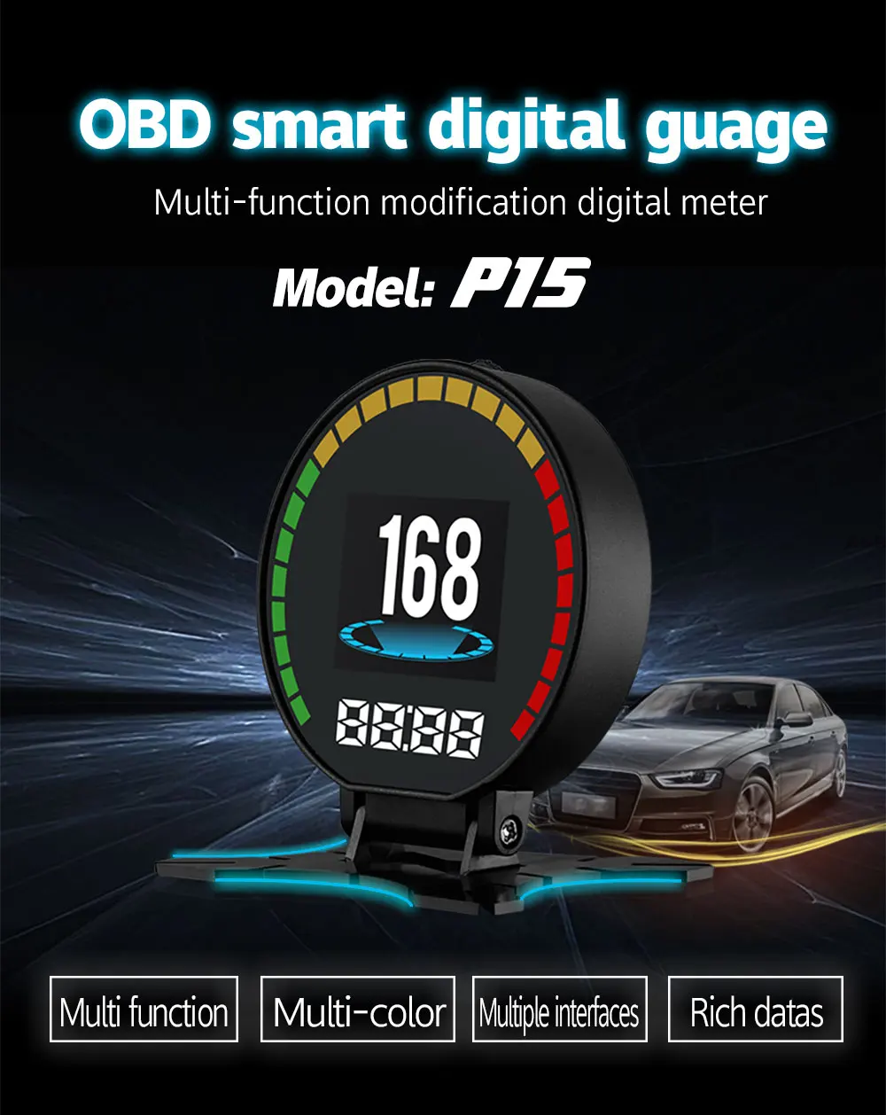 P15 Head-Up Display Car OBD2 HUD Speedometer Overspeed km/h MPH Oil Pressure Meter Alarm TFT OBD2 Diagnostic Warning System
P15 Head-Up Display Car OBD2 HUD Speedometer Overspeed km/h MPH Oil Pressure Meter Alarm TFT OBD2 Diagnostic Warning System
