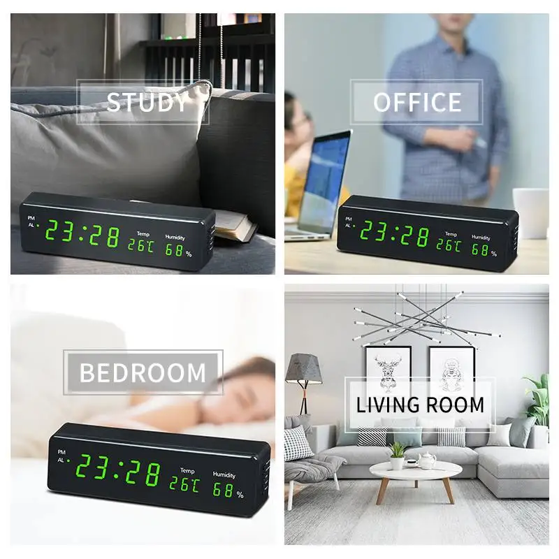 LED Alarm Clock Digital Watch For Bedrooms Table with Temperature Humidity Display Desk Digital Snooze Electronic Watch Clocks
LED Alarm Clock Digital Watch For Bedrooms Table with Temperature Humidity Display Desk Digital Snooze Electronic Watch Clocks