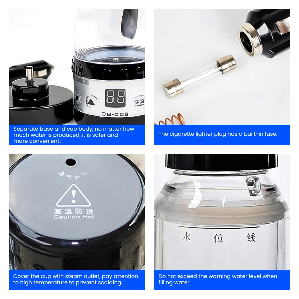AOSHIKE 12V/24V 75W Electric Auto Car Heating Cup 280ml Stainless Steel Water Heater With Handle Universal Automotive Boiling 
AOSHIKE 12V/24V 75W Electric Auto Car Heating Cup 280ml Stainless Steel Water Heater With Handle Universal Automotive Boiling