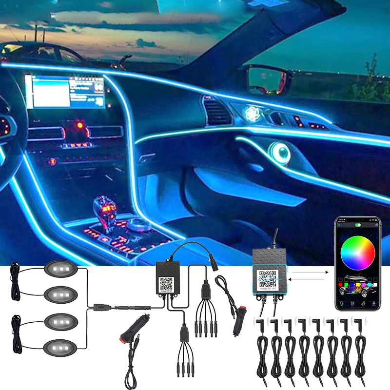 Car Use Interior Ambient Atmosphere LED Back light Optical fiber APP Colorful Sound Control Music Mode Ambient Light For Cars
Car Use Interior Ambient Atmosphere LED Back light Optical fiber APP Colorful Sound Control Music Mode Ambient Light For Cars