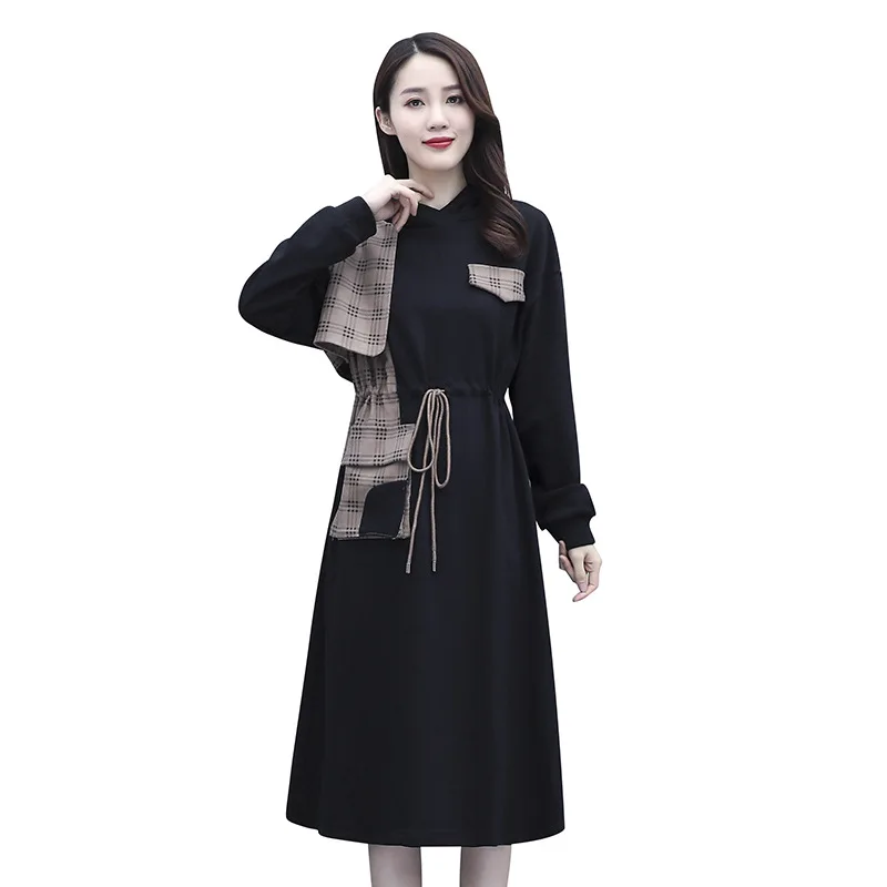 2020 Autumn new style sweater long skirt over knee dress women dress black waistband show thin long sleeve skirt
2020 Autumn new style sweater long skirt over knee dress women dress black waistband show thin long sleeve skirt