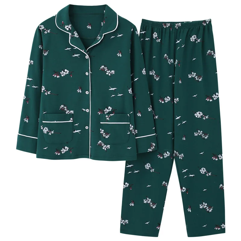 Spring Autumn Pajamas Ladies Cotton Long-Sleeved Middle-Aged And Elderly Mothers Home Service Winter 2Pcs Pyjama Sleepwear 3XL
Spring Autumn Pajamas Ladies Cotton Long-Sleeved Middle-Aged And Elderly Mothers Home Service Winter 2Pcs Pyjama Sleepwear 3XL