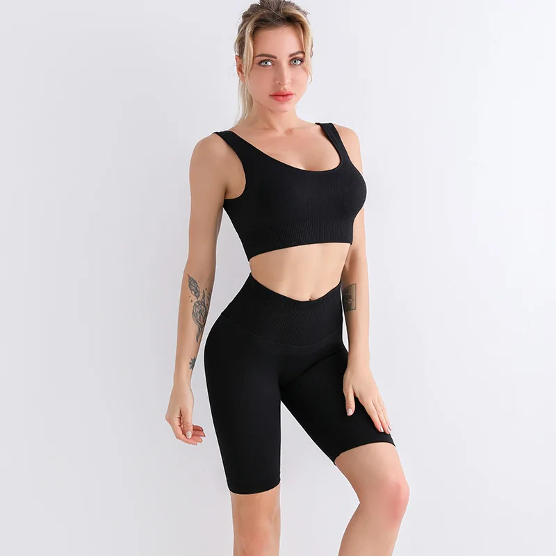 2Pcs Seamless Yoga Set Short Sport Suit Gym Wear Workout Clothes Gym Crop Top High Waist Leggings Bra +Shorts Fitness SportsWear
2Pcs Seamless Yoga Set Short Sport Suit Gym Wear Workout Clothes Gym Crop Top High Waist Leggings Bra +Shorts Fitness SportsWear