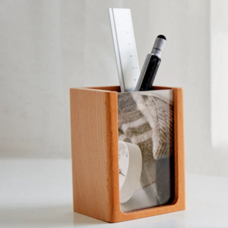 Solid Wood Pen Holder Creative Fashion Stationery Storage Box Desktop Office Pen Barrel Decoration Wooden Photo Frame
Solid Wood Pen Holder Creative Fashion Stationery Storage Box Desktop Office Pen Barrel Decoration Wooden Photo Frame