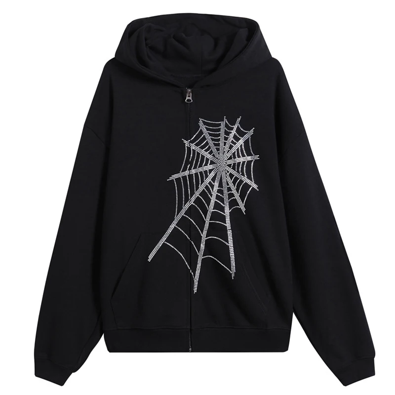 Мужская Осенняя Повседневная куртка с капюшоном и стразами 
Мужская Осенняя Повседневная куртка с капюшоном и стразами