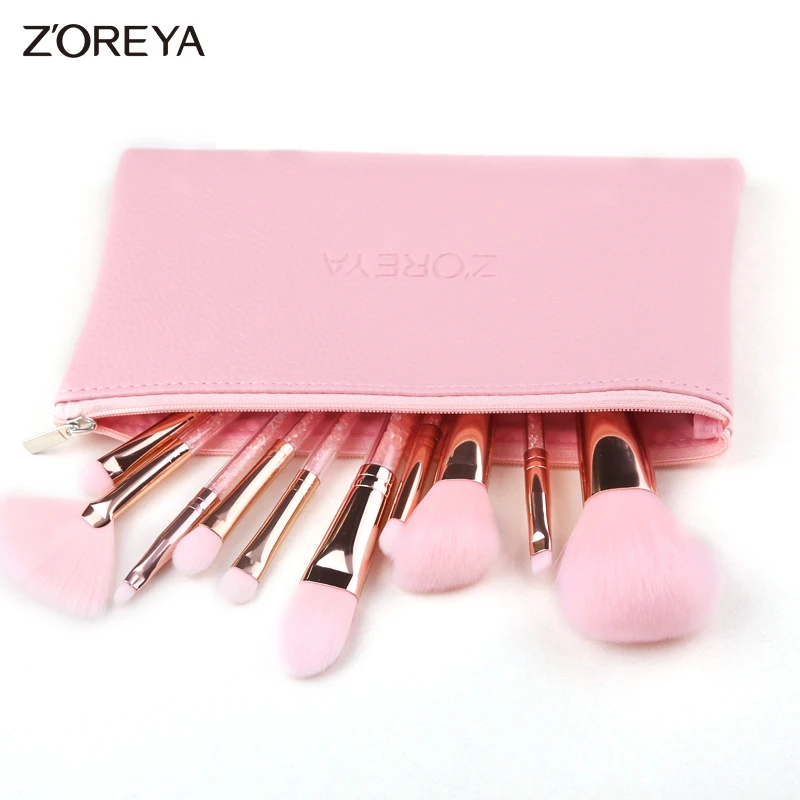 Zoreya 10pcs Pink Makeup Brush Set Makeup Brushes Soft Synthetic Hair Rose Gold Aluminum Ferrule Professional Beauty Tools
Zoreya 10pcs Pink Makeup Brush Set Makeup Brushes Soft Synthetic Hair Rose Gold Aluminum Ferrule Professional Beauty Tools