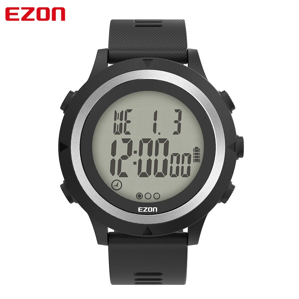 EZON T909C GPS Мужские Цифровые спортивные часы с оптическим пульсометром шагомер