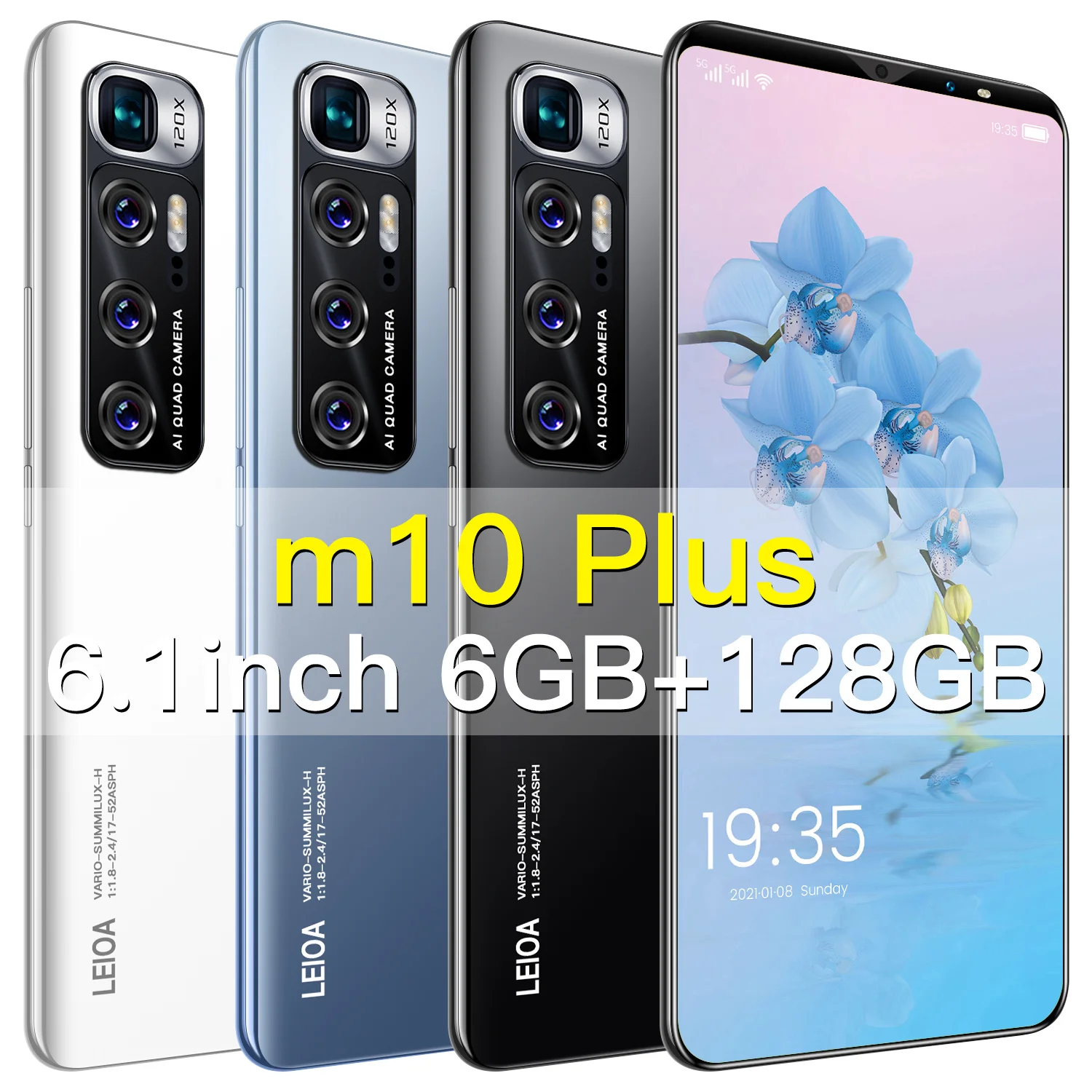 New Arrival M10 Plus 6.1Inch 6+128GB 10Core Global 5G Smartphone Bands 24MP+48MP MTK6763 4800MAH Face ID Dual SIM Android 10.0
New Arrival M10 Plus 6.1Inch 6+128GB 10Core Global 5G Smartphone Bands 24MP+48MP MTK6763 4800MAH Face ID Dual SIM Android 10.0