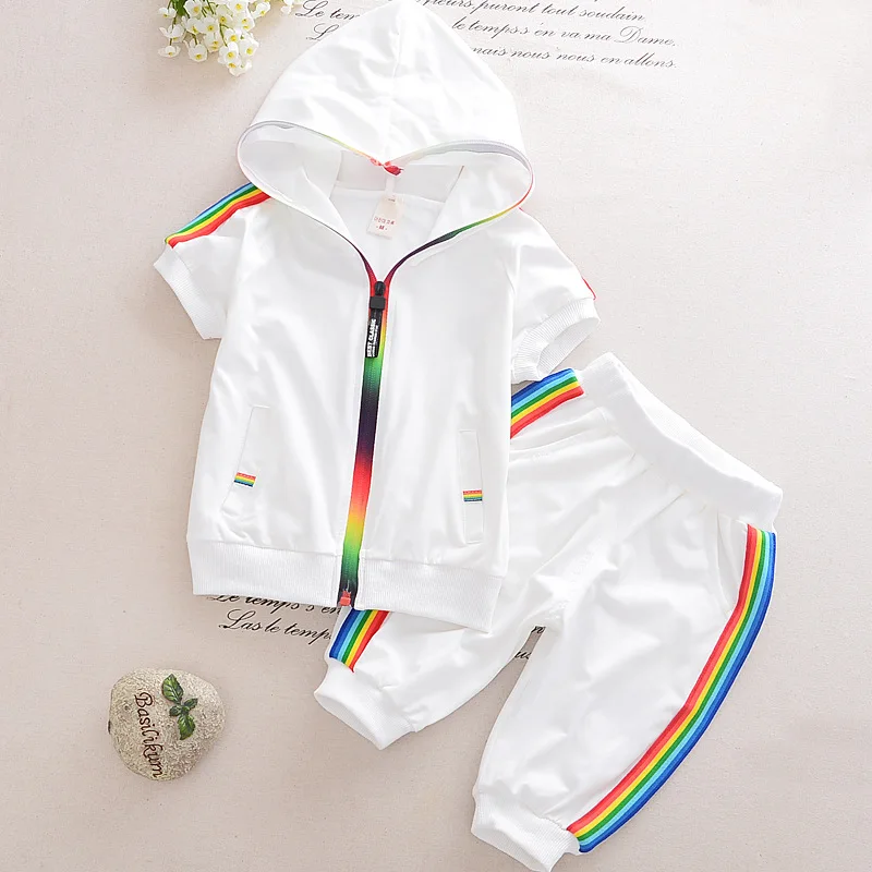 Kid Boy Girl Clothes Sportswear Summer Fashion Short Sleeve Colorful Zipper Hooded Clothing For Girls Children Outfit Set
Kid Boy Girl Clothes Sportswear Summer Fashion Short Sleeve Colorful Zipper Hooded Clothing For Girls Children Outfit Set