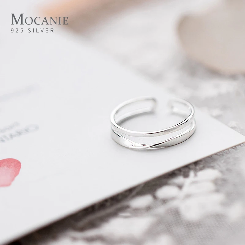 Mocanie New 925 Sterling Silver Fashion Simple Double Line Open Adjustable Finger Ring for Women Geometric ring Fine Jewelry
Mocanie New 925 Sterling Silver Fashion Simple Double Line Open Adjustable Finger Ring for Women Geometric ring Fine Jewelry