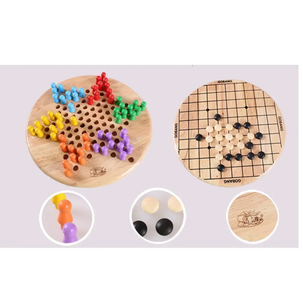 Wooden Jumping Gomoku Wooden Six-Color Two-In-One Board Game For Children Board Games Educational Toys
Wooden Jumping Gomoku Wooden Six-Color Two-In-One Board Game For Children Board Games Educational Toys