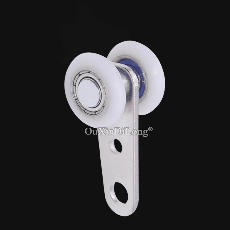 

HOT 200PCS Metal Heavy Window Curtain Hanging Rollers High-loading Dual Nylon Silent Wheels Ball Bearing Smoothly Moving Pulleys