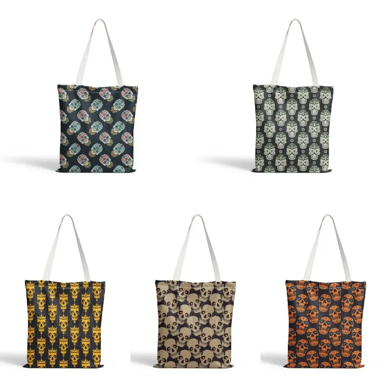 Skull Printed Punk Canvas Bag Harajuku Shopper Large Capacity Women's Bag Vintage Classic Shoulder Bag Shopping Handbag
Skull Printed Punk Canvas Bag Harajuku Shopper Large Capacity Women's Bag Vintage Classic Shoulder Bag Shopping Handbag