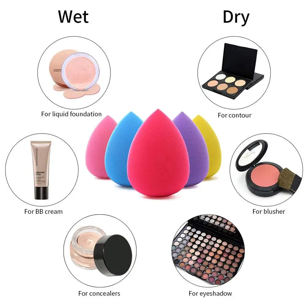 

50 Pcs Waterdrop Makeup Spong Blender Puff Facial Powder BB Cream Cosmetic Puff Blending Foundation Women Make Up Tool