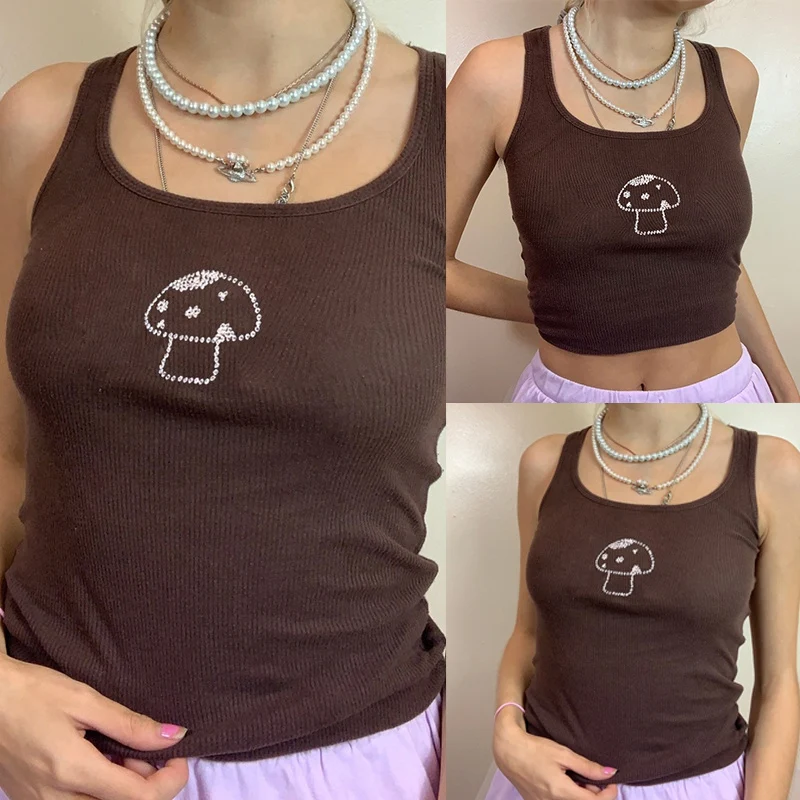 Indie Aesthetics Mushroom Diamond Strappy Brown Tops Vintage U-Neck Sleeveless Tank Top Streetwear Outfits
Indie Aesthetics Mushroom Diamond Strappy Brown Tops Vintage U-Neck Sleeveless Tank Top Streetwear Outfits