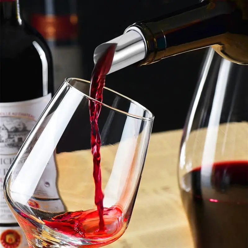 OUNONA Aluminum Foil Wine Pourer Disc Flexible Drip Stop Pour Spouts Disk Silver Bar Wine Tools