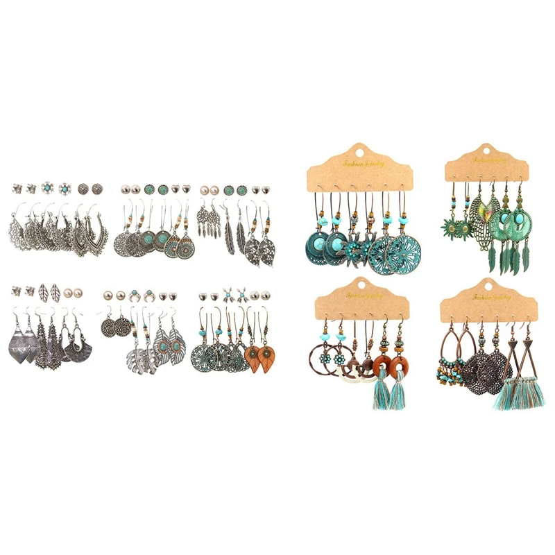 48 Pairs Fashion Vintage Drop Dangle Earrings Set for Women Girls Bohemian Earrings for Birthday/Party/Valentine Gifts
48 Pairs Fashion Vintage Drop Dangle Earrings Set for Women Girls Bohemian Earrings for Birthday/Party/Valentine Gifts