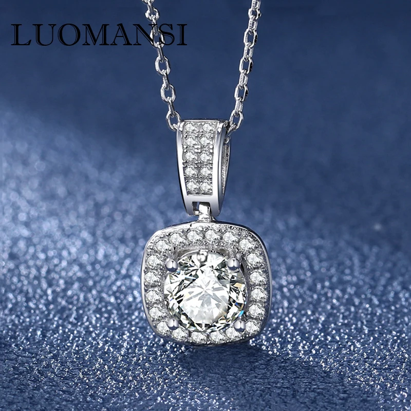 Luomansi 1CT 6.5MM Moissanite Square Necklace Passed Diamond Test S925 Sterling Silver Wedding Party Women's Fine Jewelry
Luomansi 1CT 6.5MM Moissanite Square Necklace Passed Diamond Test S925 Sterling Silver Wedding Party Women's Fine Jewelry