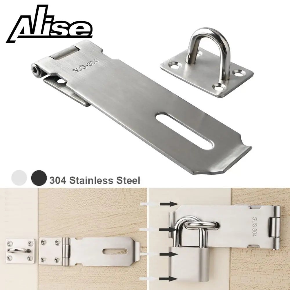 Alise Stainless Steel Padlock Clasp Gate Hasp Staple Door Latches Lock Shed Latch 3/4/5inch Household Burglar-proof Hardware 
Alise Stainless Steel Padlock Clasp Gate Hasp Staple Door Latches Lock Shed Latch 3/4/5inch Household Burglar-proof Hardware