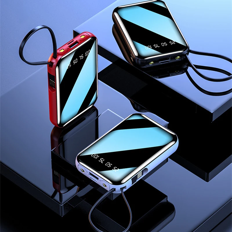 20000mAh Mini Power Bank With 4 Cables Portable External Battery Charger Powerbank for iPhone 12 Huawei Samsung Xiaomi Poverbank
20000mAh Mini Power Bank With 4 Cables Portable External Battery Charger Powerbank for iPhone 12 Huawei Samsung Xiaomi Poverbank