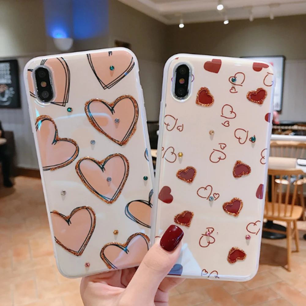 For iPhone 11 Pro X XR XS Max 8 7 6 6s Plus mobile phone case flash diamond love back cover
For iPhone 11 Pro X XR XS Max 8 7 6 6s Plus mobile phone case flash diamond love back cover