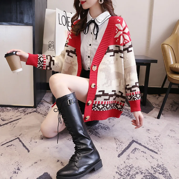 Print Cardigan Sweater Women Long Sleeve Loose Casual Sweater Coat Female Buttons Solid Knitted Cardigan Outwear Clothes
Print Cardigan Sweater Women Long Sleeve Loose Casual Sweater Coat Female Buttons Solid Knitted Cardigan Outwear Clothes