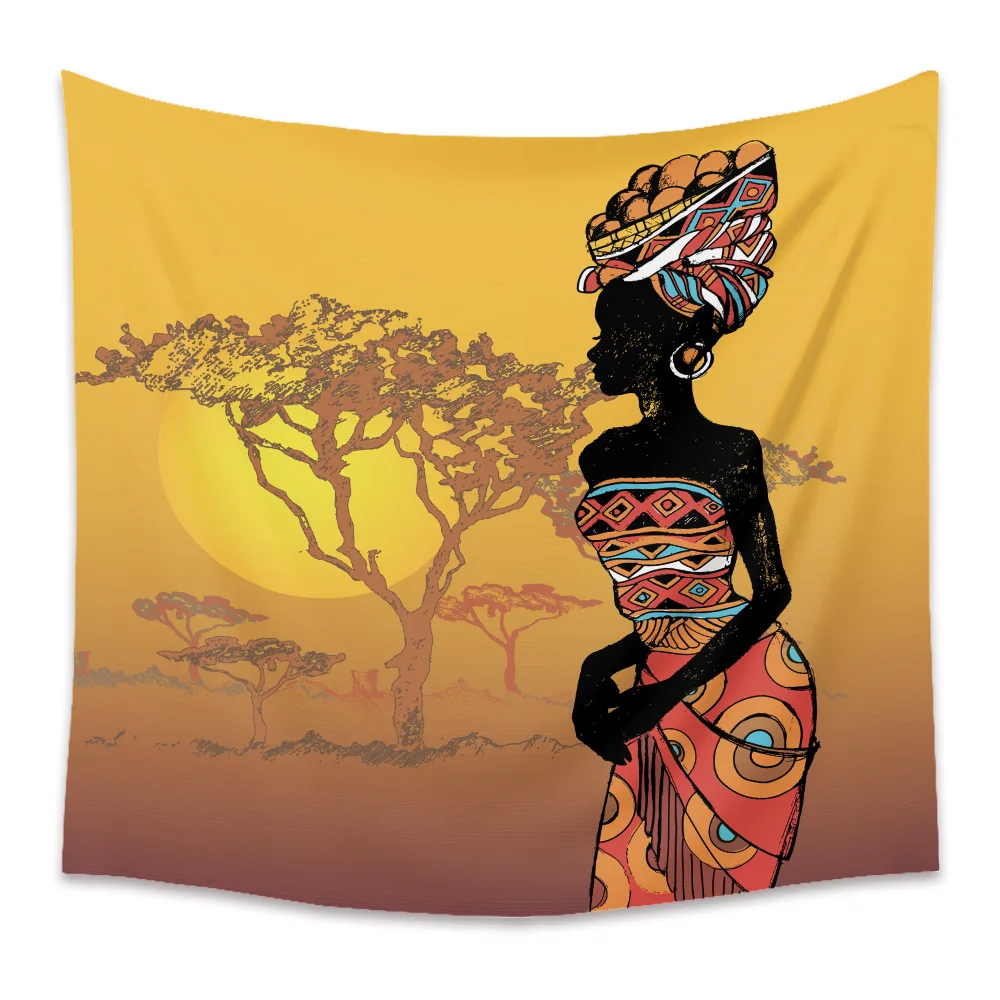 

tapis mural african girl tapestry bedroom backdrop dorm wall blanket tapisserie murale