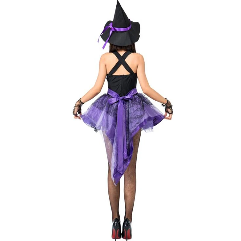Sexy Women Purple Witch Swallowtail Tutu Sling Sleeveless Costume Cosplay Clothing
Sexy Women Purple Witch Swallowtail Tutu Sling Sleeveless Costume Cosplay Clothing