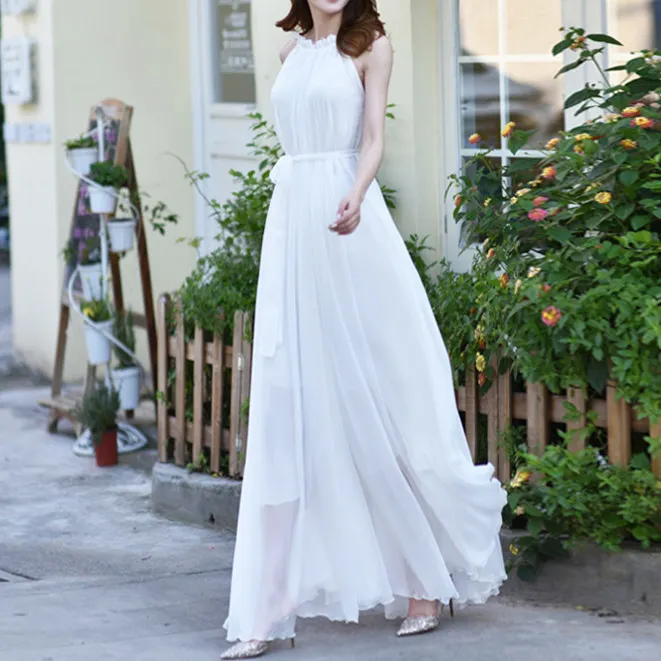 Ladies Maxi Dress Halter Turtleneck Chiffon Mopping Dresses Soild Tunic Lace Ruffle Robe Elegant Vestidos Sleeveless Prom Party
Ladies Maxi Dress Halter Turtleneck Chiffon Mopping Dresses Soild Tunic Lace Ruffle Robe Elegant Vestidos Sleeveless Prom Party