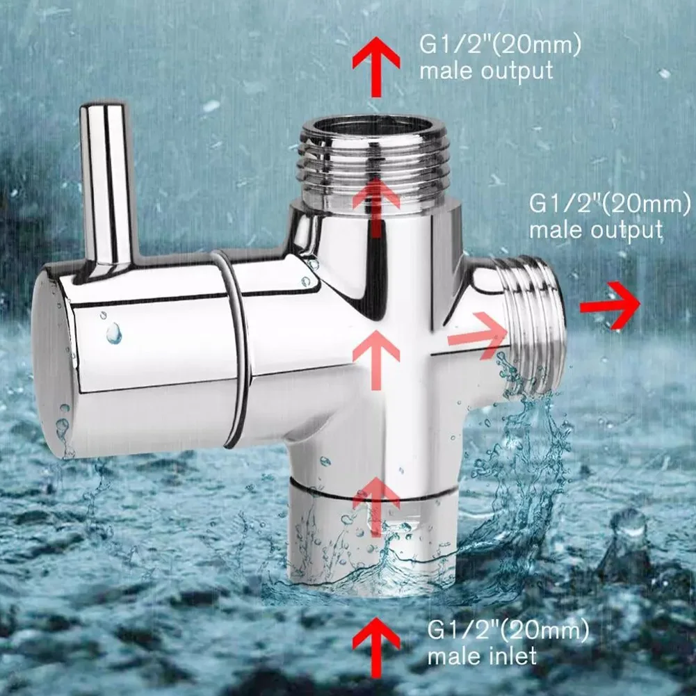 3 Way Brass Water Separator Diverter Valve Tee Adapter Adjustable Shower Head Diverter Bathroom Accessories Shower Replacement
3 Way Brass Water Separator Diverter Valve Tee Adapter Adjustable Shower Head Diverter Bathroom Accessories Shower Replacement