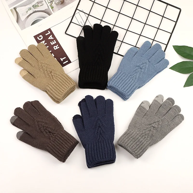Autumn Winter Men's Gloves Outdoor Sports Cycling Driving Windproof Warm Cold Knitted Gloves Solid Color Touch Screen Gloves
Autumn Winter Men's Gloves Outdoor Sports Cycling Driving Windproof Warm Cold Knitted Gloves Solid Color Touch Screen Gloves