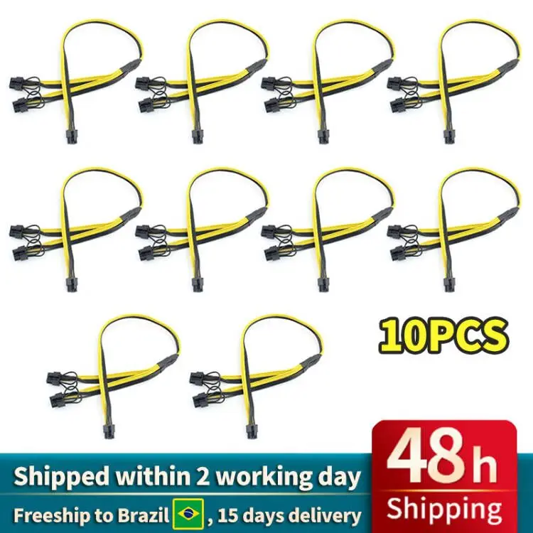 10PCS PCI-E 6-pin to Dual 6+2-pin (6pin/8pin) Power Splitter Cable Graphics Card PCIE PCI Express 6Pin to Dual 8Pin Power Cable 
10PCS PCI-E 6-pin to Dual 6+2-pin (6pin/8pin) Power Splitter Cable Graphics Card PCIE PCI Express 6Pin to Dual 8Pin Power Cable