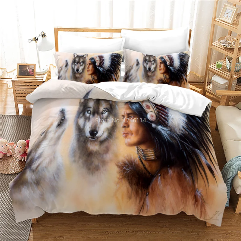 3D Lovers Wolf Printed Bedding Set Soft 2/3pcs Duvet Cover with Pillowcase Set Bed Linen Home Textile for Couple Lovers Adults
3D Lovers Wolf Printed Bedding Set Soft 2/3pcs Duvet Cover with Pillowcase Set Bed Linen Home Textile for Couple Lovers Adults