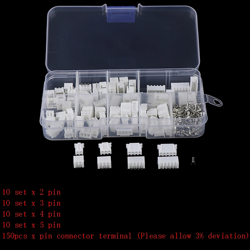 JST-XH Kit 2/3/4/5Pin XH2.54MM Terminal Housing PCB Header Wire Connectors 150PCS/Box
JST-XH Kit 2/3/4/5Pin XH2.54MM Terminal Housing PCB Header Wire Connectors 150PCS/Box