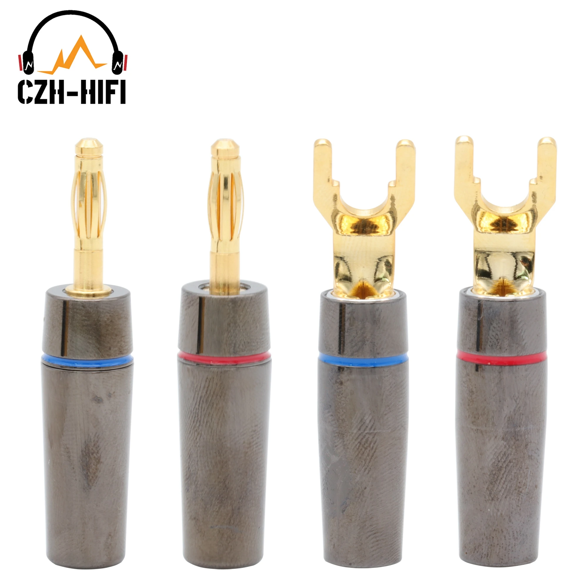 EIZZ High End Banana Spade Plug Connector Gold Plated Brass Audio Speaker Cable Y Fork Male Jack HiFi DIY
EIZZ High End Banana Spade Plug Connector Gold Plated Brass Audio Speaker Cable Y Fork Male Jack HiFi DIY