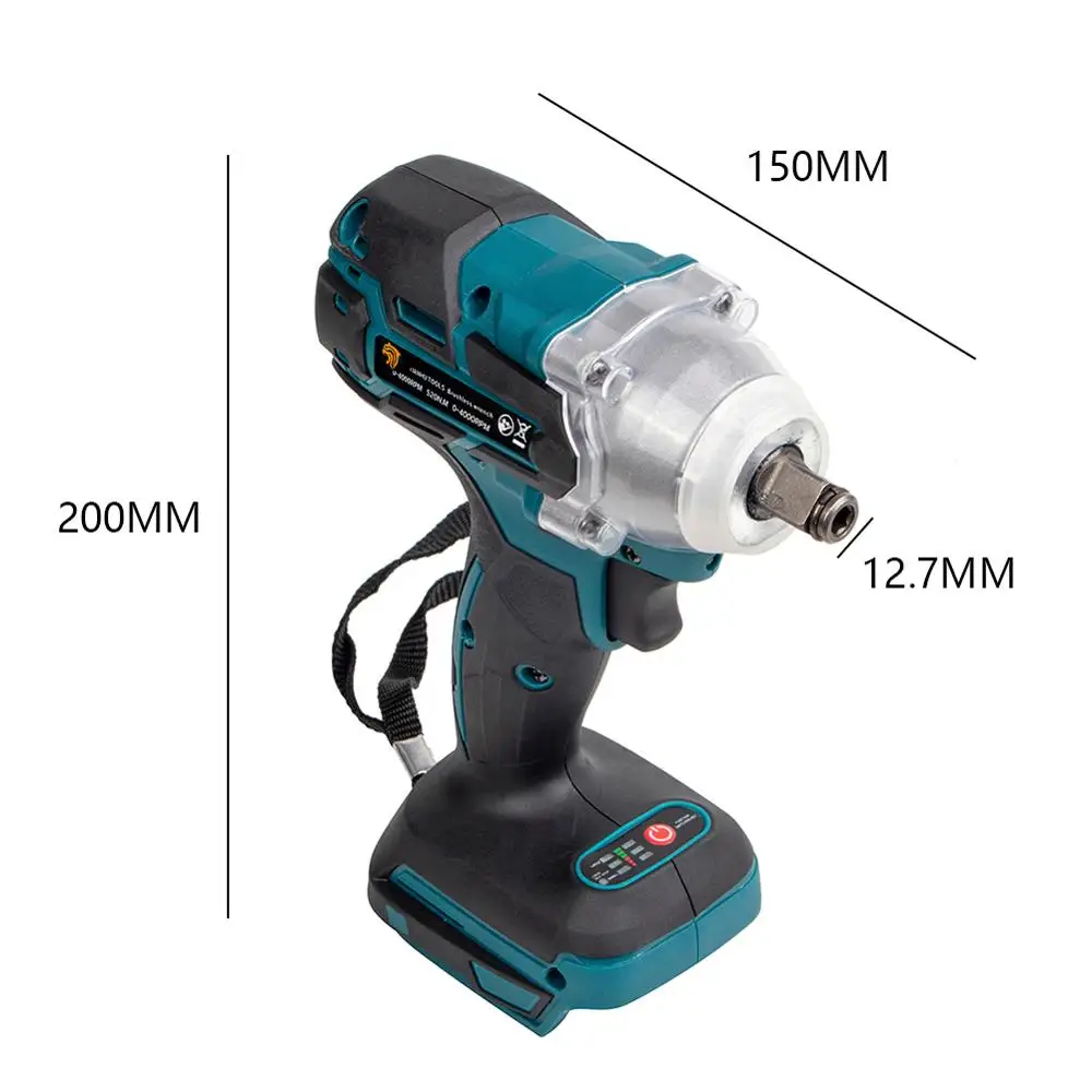 18V 520 N.m Cordless Electric Screwdriver Speed Brushless Impact Wrench Rechargable Drill Driver+ LED Light For Makita Battery
18V 520 N.m Cordless Electric Screwdriver Speed Brushless Impact Wrench Rechargable Drill Driver+ LED Light For Makita Battery