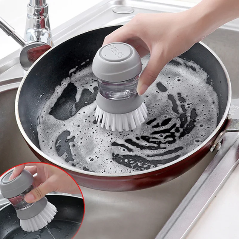Фото Пресс-тип щетка для мытья посуды бытовой Кухня стиральная посуда - купить
