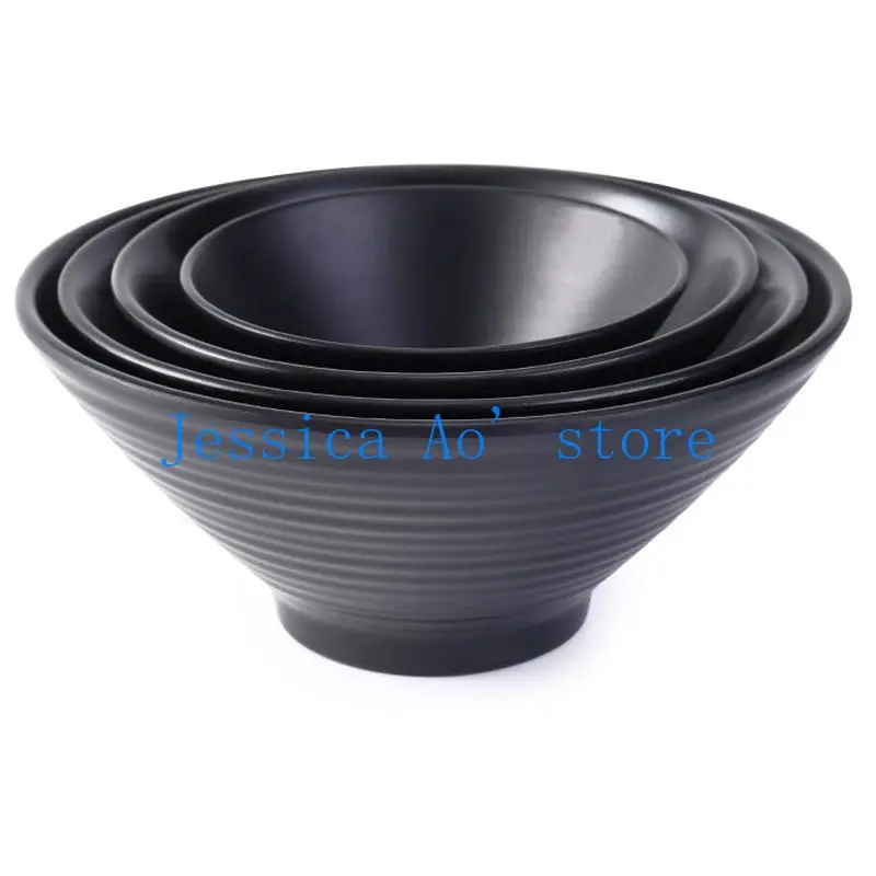 11-19cm Heat Insulation Melamine Soup Bowl Set Big High Legged Japanese Ramen Noodles Bowl Black Salad Bowl Large Mixing Bowl
11-19cm Heat Insulation Melamine Soup Bowl Set Big High Legged Japanese Ramen Noodles Bowl Black Salad Bowl Large Mixing Bowl