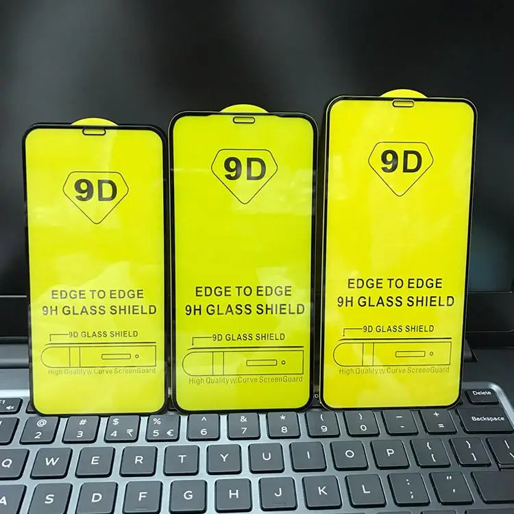 1000 шт. 9D полное покрытие клеевое закаленное стекло Защита экрана телефона для iPhone