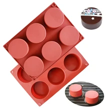 New 6 Cavity Cylinder Silicone Cake Mold For Cookies Making 3D Handmade Kitchen Reuse Baking Tools Decorating Mousse Mould