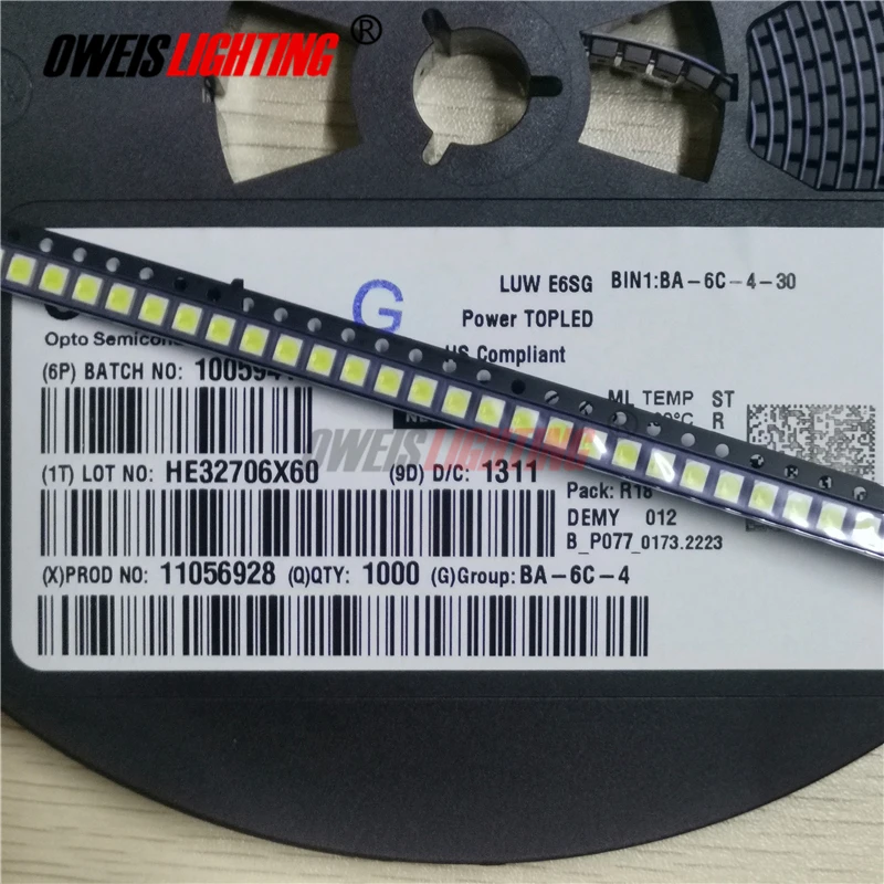 20PCS LUW E6SG 3528 WHITE SMD LED 6500K 3.3V 30mA 0.06W PLCC-4 ( LUWE6SG ) ROHS original lamps light beads
20PCS LUW E6SG 3528 WHITE SMD LED 6500K 3.3V 30mA 0.06W PLCC-4 ( LUWE6SG ) ROHS original lamps light beads