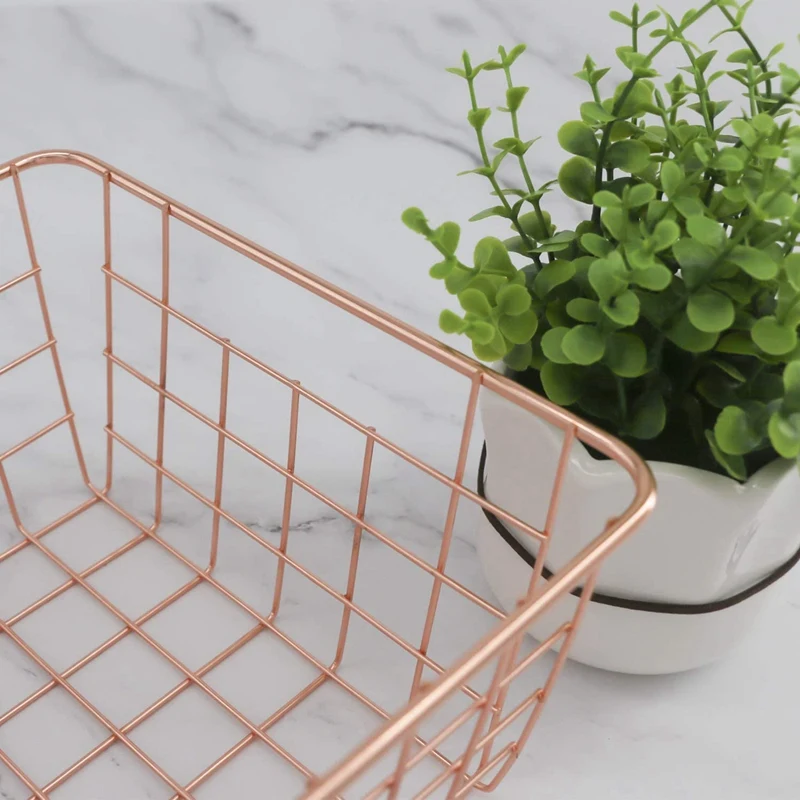 2 Pcs Nordic Style Metal Wire Storage Basket Cosmetic Organizer Holder Bathroom Shelf - Gold & Rose Gold
2 Pcs Nordic Style Metal Wire Storage Basket Cosmetic Organizer Holder Bathroom Shelf - Gold & Rose Gold