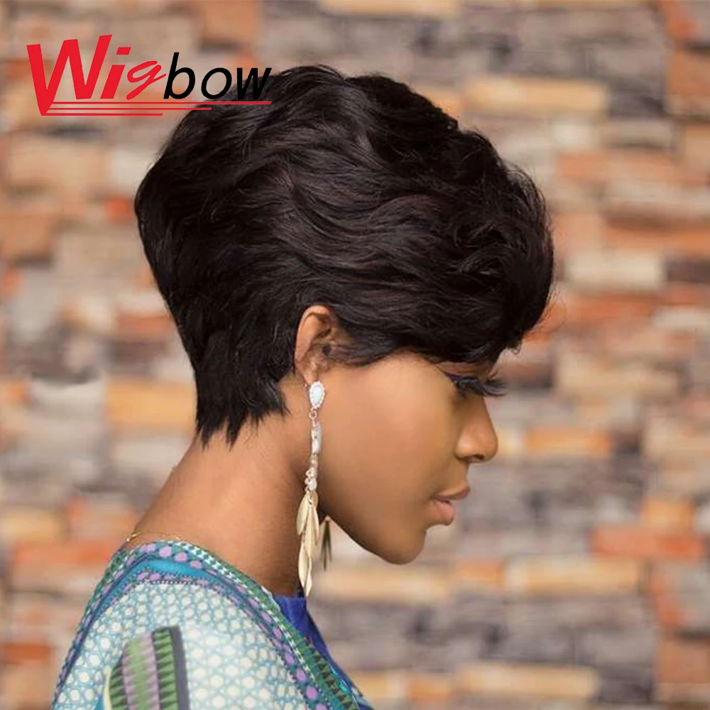 Short Wig With Bangs 100 Humain Hair Pixie Cut Wig Brazilian Hair Straight Wig For Women Black Brown Full Machine Made Wig
Short Wig With Bangs 100 Humain Hair Pixie Cut Wig Brazilian Hair Straight Wig For Women Black Brown Full Machine Made Wig