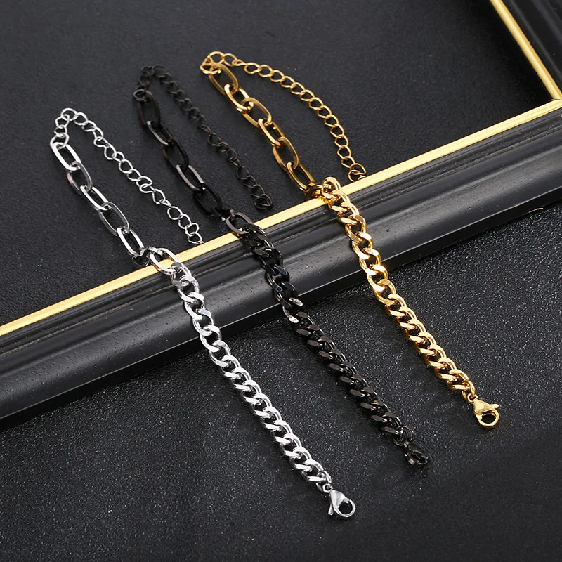New Design Fashion Stainless Steel Link Chain Bracelets For Women Girl Men Gold Color Hiphop/Rock Adjustable Bracelet Jewelry
New Design Fashion Stainless Steel Link Chain Bracelets For Women Girl Men Gold Color Hiphop/Rock Adjustable Bracelet Jewelry