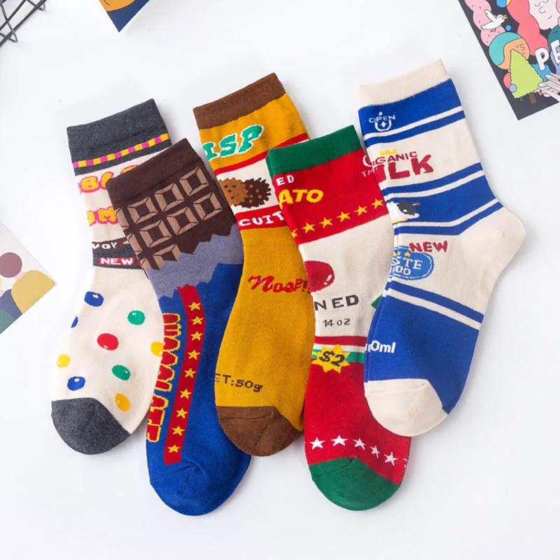 Socks For Women European Style Breathable Colorful Elastic Cotton Funny Cartoon Food Pattern 1Pair Mid Tube Socks
Socks For Women European Style Breathable Colorful Elastic Cotton Funny Cartoon Food Pattern 1Pair Mid Tube Socks