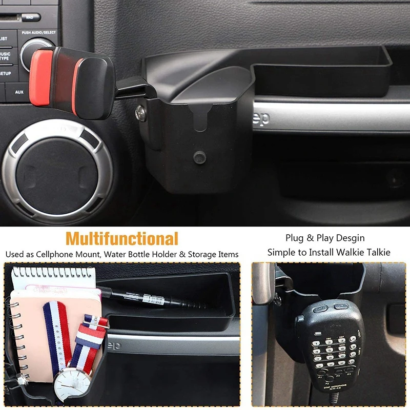 Phone Mount Drink Cup Holder, Passenger Grab Handle Storage Tray Organizer for 2011-2017 Jeep Wrangler JK JKU
Phone Mount Drink Cup Holder, Passenger Grab Handle Storage Tray Organizer for 2011-2017 Jeep Wrangler JK JKU
