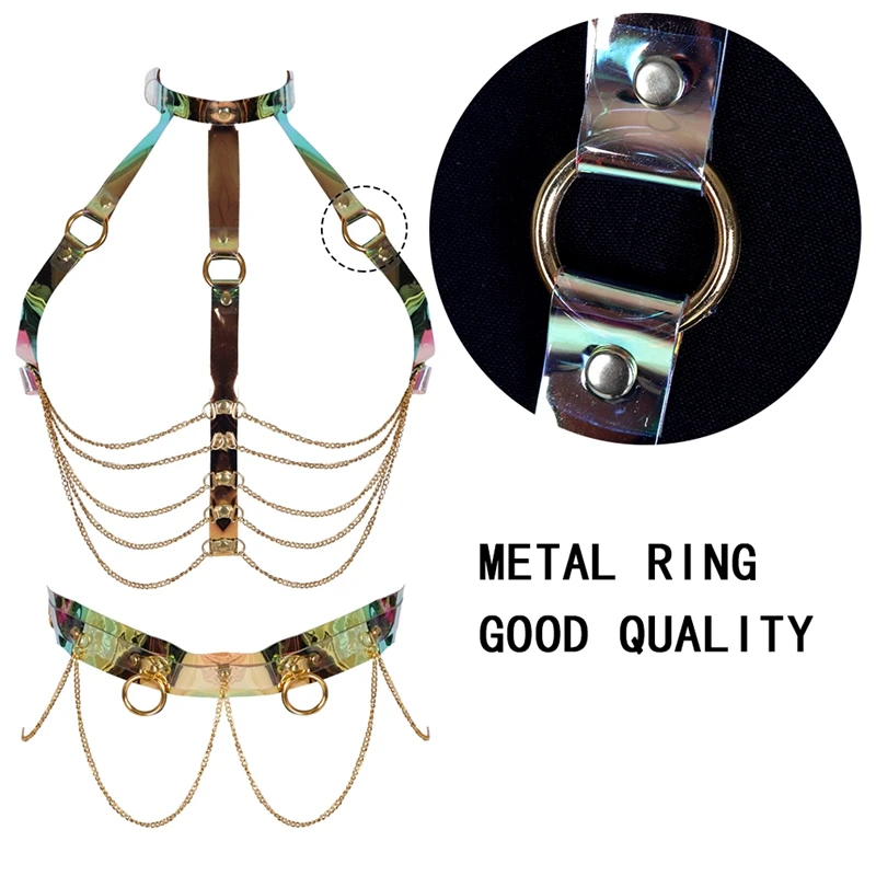 Harness Fashion Women Sexy Leather Body Top Bra Bondage Belt Mteal Chain Punk Goth Erotic Lingerie Garter Cage Fetish Suspender
Harness Fashion Women Sexy Leather Body Top Bra Bondage Belt Mteal Chain Punk Goth Erotic Lingerie Garter Cage Fetish Suspender